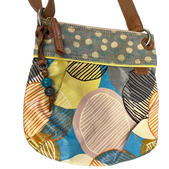 Fossil key per coated canvas crossbody purse bag - Picture 8 of 10